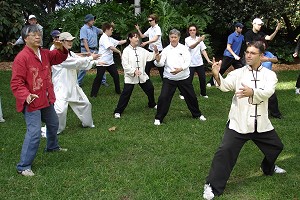 Practicing tai chi